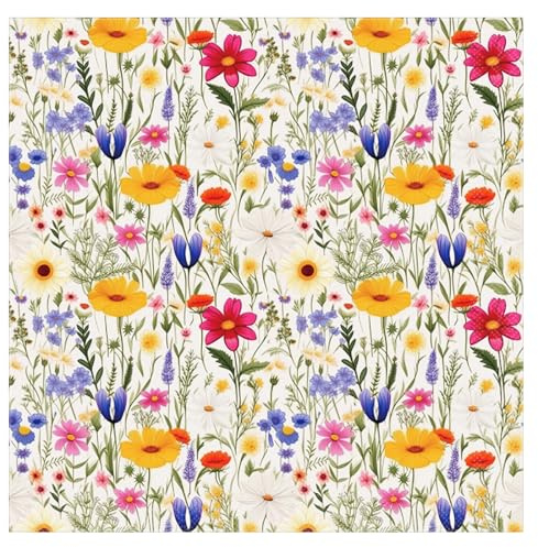 Tenare 50 Pièces Serviette en Papier Fleurs Vintage Serviette de Table Papier Printemps 2 Couche 33 x 33 cm Décoration de Table pour Fêtes PatronalesGarden-Parties Fêtes de Famille Usage Quotidien