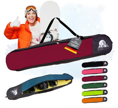 Snowboard väska – vattentät snowboardväska – snowboardryggsäck med robust dragkedja – boardbag för bräda, hjälm och skor – huvudfack med separata områden (bordeaux 170)