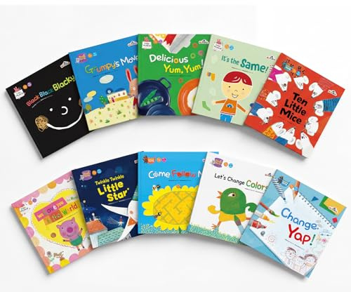 10 libros interactivos de canciones infantiles en inglés para bolígrafo educativo, libros para niños de 2 a 5 años, libros de aprendizaje de audio, compatibles con bolígrafo de lectura (sin lápiz)