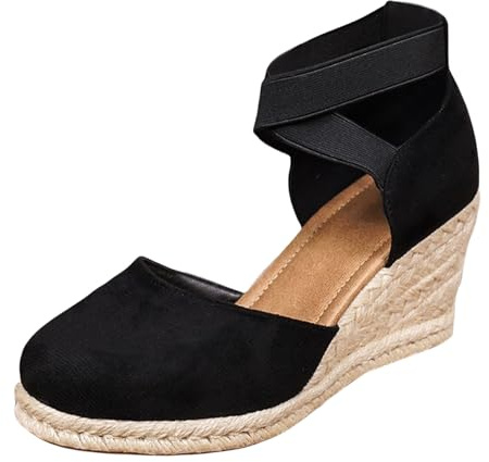 Plattformssandaler för kvinnor eleganta, stängd tå kil sandaler för kvinnor, högklackade utomhus kil sandal ankelrem plattform ledig sandal slip-on båge stöd sommarskor