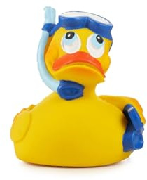 Pato Snorkel | Pato de Goma Coleccionable Artesano | Lanco Barcelona 1952 | Caucho 100% Natural | Hecho y Pintado a Mano