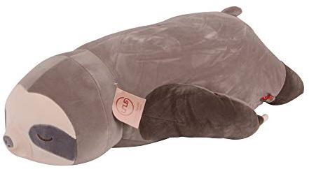UNUS Cojín de peluche de perezoso, 75 cm, gris, cojín para dormir de lado suave y esponjoso, cojín de lactancia, cojín de embarazo