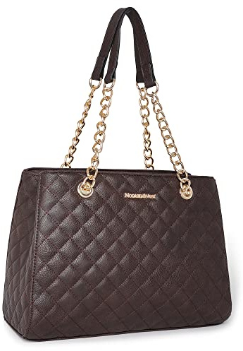 Montana West - Borsa a spalla da donna, misura media, trapuntata, con catena, borsa tote, Large