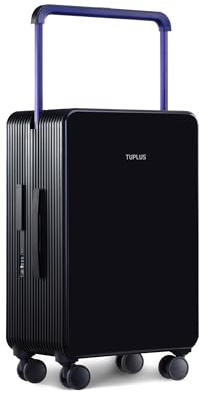 TUPLUS Koffer Trolley ABS Rollkoffer mit 4 Rollen Reisekoffer Handgepäck Hartschalenkoffer mit TSA Schloss, Saldo Serie, 55.5 x 36.6 x 21 cm/ 33L, Schwarz