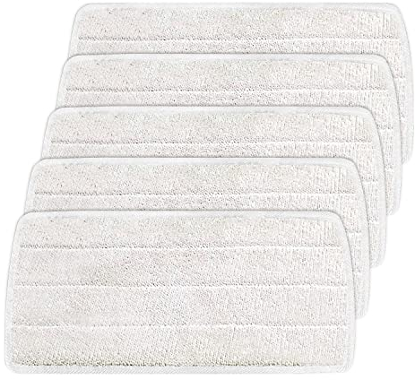5 Stück Waschbare Ersatzbezüge Pads für Vileda Steam XXL Dampfreiniger, Wiederverwendbar Dampfreiniger Steam Ersatzbezug Set, Feine Mikrofasern & Langlebig und perfekte Passform(Weiß)