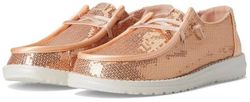 HEYDUDE Womens Wendy Disco Sequin Blush 11 Medium