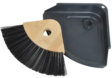 Homéa, Mini Pelle et Balayette Bambou 16 x 23 cm, Anthracite