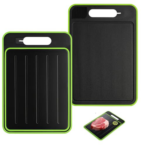 Planche de décongélation 4 en 1 - Plateau de décongélation Miracle Melt - Plateau de décongélation - Planche à découper double face comme planche à découper avec râpe - Décongélation rapide des