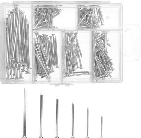 Arcjunys Stahlnägel Set Nägel Set Nagel Nägel Bilder Aufhängen Bildernägel Nägel Wand Nägel zum Aufhängen Nails for Wood mit Sortimentskasten für Heimwerken Handwerk oder Bau Silber 280 Stück