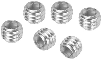 PATIKIL 100 Stück Madenschraube M5 x 4mm, 304 Edelstahl Madenschrauben Set für Türklinken Halterung Möbel Lampen Wasserhahn Reparaturen, Silber Innensechskant Gewindestifte Schrauben Set
