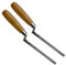 2Pcs Stainless Steel Trowel with Wood Handle Garden Floor Road Concrete Stepping Driveway Pavement Brick Trowel