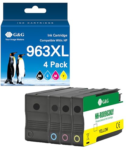 G&G Druckerpatronen kompatibel für HP 963 XL 963XL Multipack für HP OfficeJet Pro 9010 9012 9012e 9014 9014e 9020 9022 9022e 9025 Patronen (Schwarz Cyan Magenta Gelb)