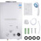 Durchlauferhitzer Gas 10L, 20KW LPG Gasdurchlauferhitzer Warmwasserbereiter Super Niedrigem 0,5bar Startwasserdruck, Tragbarer Gas Durchlauferhitzer, für Dusche im Außenbereich Dusche Bad Camping