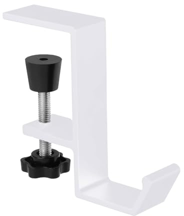 HUVZOR 1 pezzo Supporto Cuffie,Supporto per Cuffie Sotto la Scrivania Supporto Regolabil per Cuffie Supporto per Cuffie da Gioco Gancio Universale per Cuffie Supporto per Chiavi (bianco)