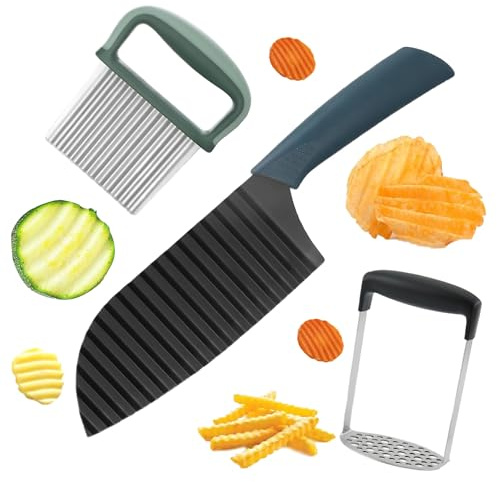 Zwei Wellenschneider-Modelle, Ein Wellenschneider Gemüse und Ein Stampfer, Verfügen Über Einen Scharfen, Verschleißfesten und Leicht zu Reinigenden Stampfer