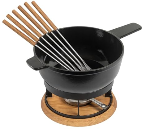 KUHN RIKON Set à fondue au fromage en fonte noir mat Alpstein Ø 24 cm