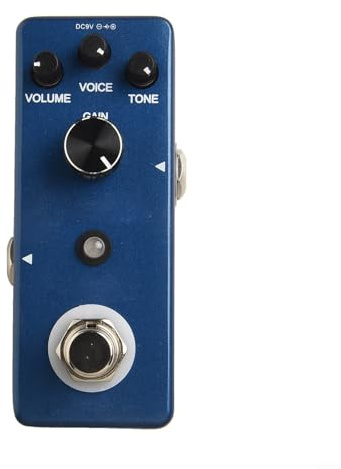 Pedal Overdrive de guitarra, para guitarra True Bypass, baja distorsión para efecto analógico para Rowin Dumble Style, carcasa de aleación de zinc, azul