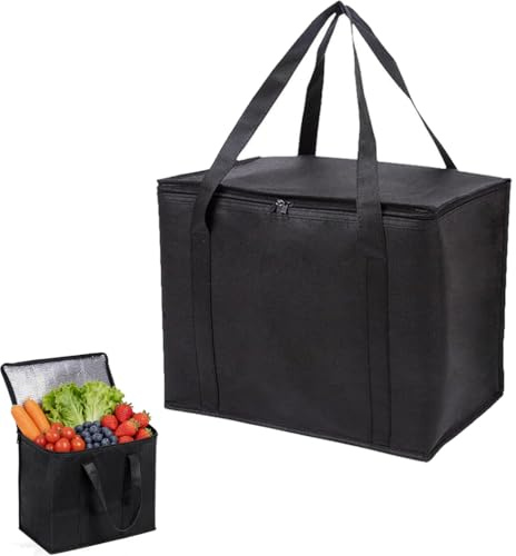 Cooler Bag,Medium Insulated Food Delivery Bags Soft Reusable Shopping Bags | Foldable Cool Bag with Carry Handle,for Grocery Picnic Camping Travel Hot and Cold Foods Insulation Accessories (30x25x25cm)
