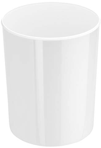 HAN Design-Papierkorb i-Line, eleganter Abfalleimer, hochglänzender und stylischer Mülleimer für das moderne Büro, 13 Liter Volumen, 18130-12, weiß