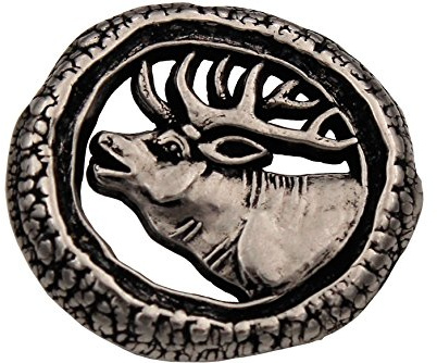 Botones plateados antiguos de metal con ojales, ciervo, para chaqueta tradicional, fabricados en Alemania, 20 mm o 25 mm (6 unidades) (20 mm)