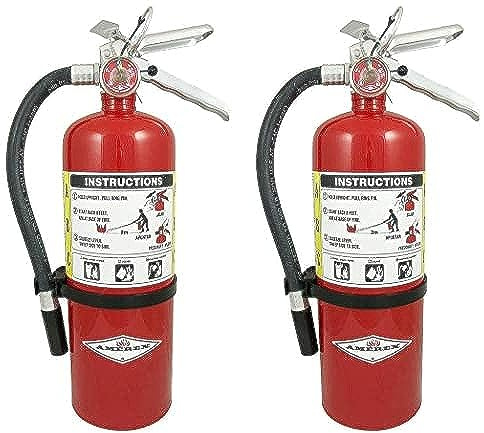 Amerex B402 5 lb. ABC Dry Chemical Class A B C Fire Extinguisher, with Wall Bracket, 2 Pack
