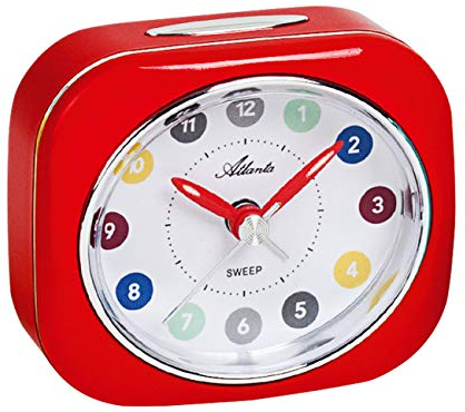 Atlanta Despertador infantil sin tictac para niña con luz roja - 1983/1