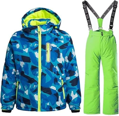 HOTIAN Boys Ski Jacket Snow Jacket Pants Suits Windproof Waterproof Winter Coats,Style 23,16