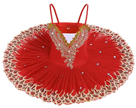 OBEEII Robe de Ballet Paillettes Broderies Ballet Tutu Justaucorps Danse Classique Gymnastique Léotard Costume