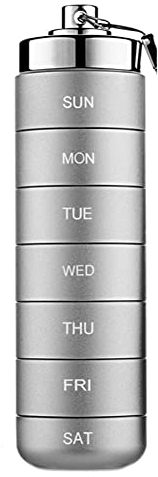 BYNYXI Metall Pillendose 7 Tage Morgens Abends, Wasserdicht Pillenbox Aluminium Tragbarer Wöchentlicher Pillendose Versiegelte Medikamentenbox Reise Pillenbehälter für Vitamine, Medizin, Fischöl