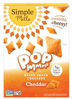 Simple Mills Pop Mmms Cheddar Baked Snack Crackers, Gluten Free, 4 Ounce (1)