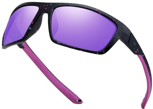 Myiaur Women Sports Sunglasses for Running Cycling UV400 Protection Polarized Lens Lightweight Wrap Around Design