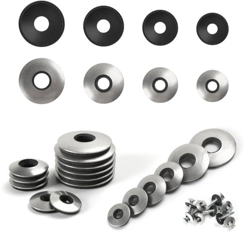 FOMGIIN Arandelas de Sellado Adheridas con EPDM M4.2 x 12 mm, 50 Piezas Arandela Goma Selladas con Respaldo de Neopreno de Acero Inoxidable Trabajo para Tornillos
