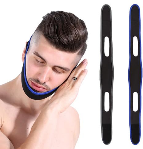 XFSRG 2 Piezas Correa Antirronquidos Ajustable Mentón Soporte Mandíbula Banda Nocturna Solución Respiración Nocturna Cómoda