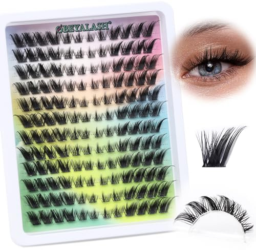 Obeyalash Extension Ciglia Cat Eye Lashes 144pcs Ciuffetti Ciglia Finte Ciuffetti Lash Cluster Eyelashes C Curl Fox Eye Cluster Lashes Naturali Cigliissime DIY Eyelash Extensions