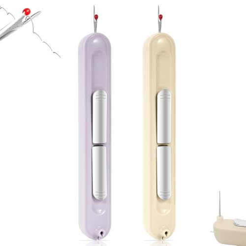 ZUYIST 2 piezas de enhebrador de aguja herramienta de separación de costuras, 2 en 1, herramienta de costura multifuncional para coser a mano, punto de cruz, bricolaje