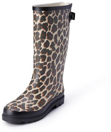 Amazon Essentials Bottes de Pluie Hautes et Imperméables Femme, Léopard, 35 EU