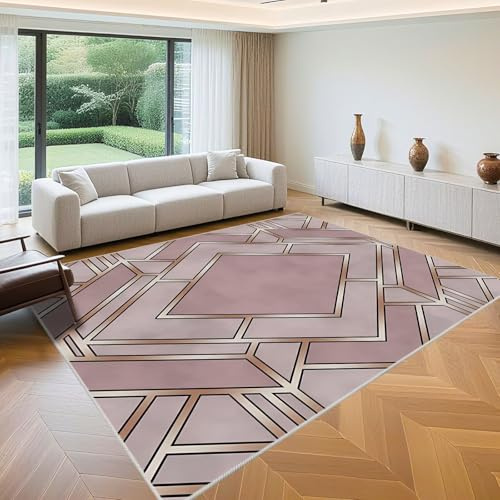 QGYFRE Tappeto Guida Corridoio per bambini 60x90cm Grigio Rosa Modelli a strisce moderni il letto in camera da 3d tappeti