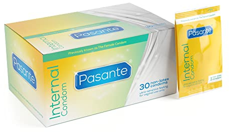 Pasante Internal Condom, latexfreie Frauen-Kondome (Femidom) - hypoallergen, hormonfrei & hautfreundlich, 30 Stück