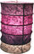 GURU SHOP Runde Boho Papier Hängelampe, Lokta Papierlampenschirm Everest, Handgeschöpftes Papier - Violett, 40x28x28 cm