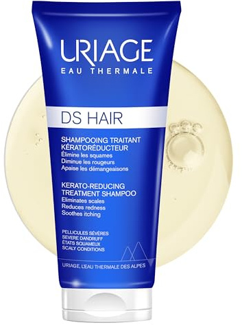 Uriage DS Hair Keratin-Kur Shampoo mit Milchsäure 1,8% - Eliminiert Schuppen, reinigt, lindert den Juckreiz und schützt die Kopfhaut. Hinterlässt glänzendes und gesundes Haar - Seifenfrei - 150ml
