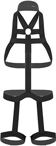 FEESHOW Män nylon sele kropp punk bröstrem stretch axel helkropp sele rem body strumpband Cage Top nattklubb kostym tillbehör, svart, one size
