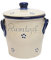 Steinzeug-Schmitt Rumtopf 3 Ltr. Avena mit Henkel - Echtes Steinzeug, Hochgradig Gebrannt, Säureresistent, Spülmaschinengeeignet, Creme mit Blauen Blümchen, Ohne Deckel