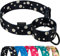 CollarDirect Martingale Halsbänder für Hunde, strapazierfähig, Blumenmuster, weiblich, Sicherheit, Nylon, Training, breites Halsband, Blumendesign (Schwarz Gänseblümchen, 30-43 cm)