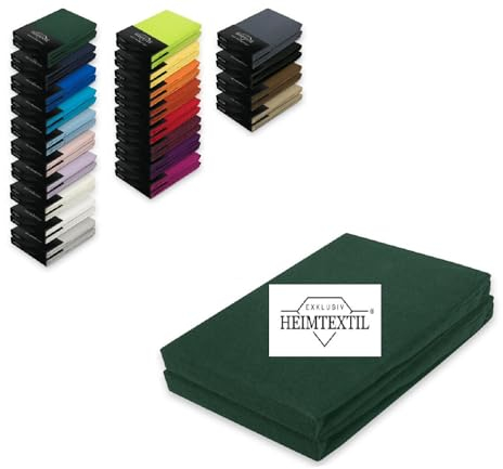 EXKLUSIV HEIMTEXTIL Doppelpack Jersey Marke Spannbettlaken 120 x 200 cm 100% Baumwolle Öko - Tex Zertifiziert, Markenqualität, Matratzenhöhe bis 25 cm, Dunkelgrün