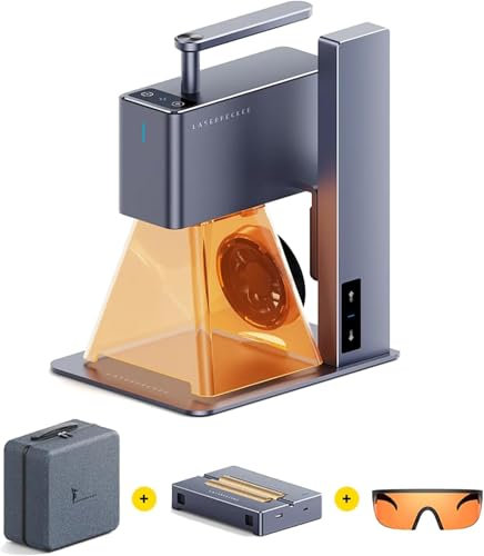 LaserPecker 2 (Suitbox) Laser Engraver with Carry Case & Third Axis Roller, Laser Engraving Machine UK Cutter Etching for Wood Leather Metal Portable Compact Desktop Handheld with Stand