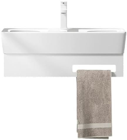 YUGXTH Lavabo d'angle, Lavabo Rectangulaire, Lavabo Mural en Céramique, Meuble-lavabo d'angle avec Porte-Serviettes, pour Petit Espace Armoire Flottante Murale(80cm/31.5in)