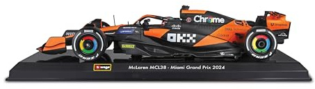 Bburago Build-It-Yourself Die-Cast Formula 1 F1 Model Kit - Mclaren MCL38 - Piastri - 1:24 Scale - Exceptionally Detailed Collectable Replica Race Car, Multiple Colours