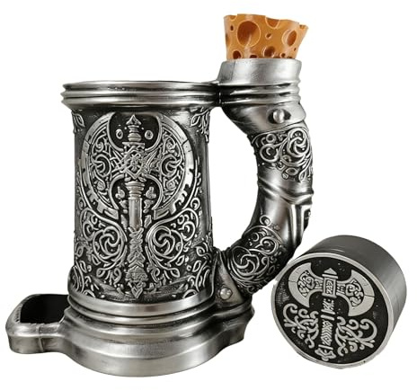 TCGADVN DND Mug Dice Tower Set, DnD Dice Cup with Storage, 12/16 Oz Beverage Holder, DND Accessories for Players, Best Gift for RPG Game lover (Classy Barbarian)