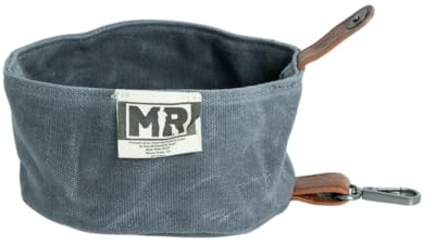 Martin Rütter Reisenapf für Hunde – faltbar, mit Karabiner, ideal für unterwegs & Reisen, leicht & platzsparend (Graublau)