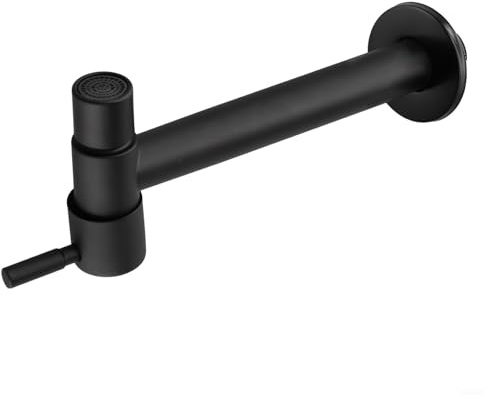 Hasaller Robinet mural à long manche en acier inoxydable pour jardin, cuisine, salle de bain, utilisation polyvalente, y compris jardinage, lavage et nettoyage pour toilettes, balcon et autres espaces